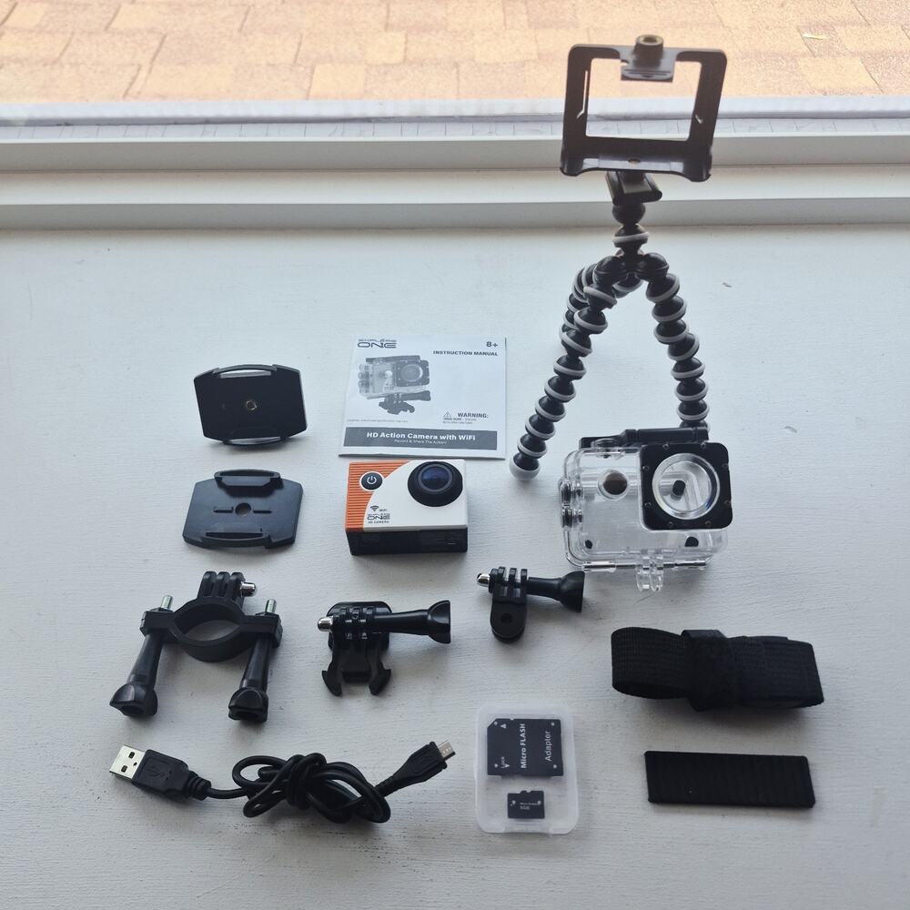 Explore One 4K Action Camera with WiFi Bundle With Many Accessories